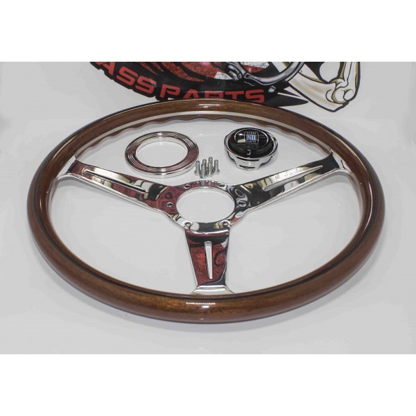 Nardi - Ratt Classic Trä 360mm polerade alu ekrar plan - Polerad Aluminium